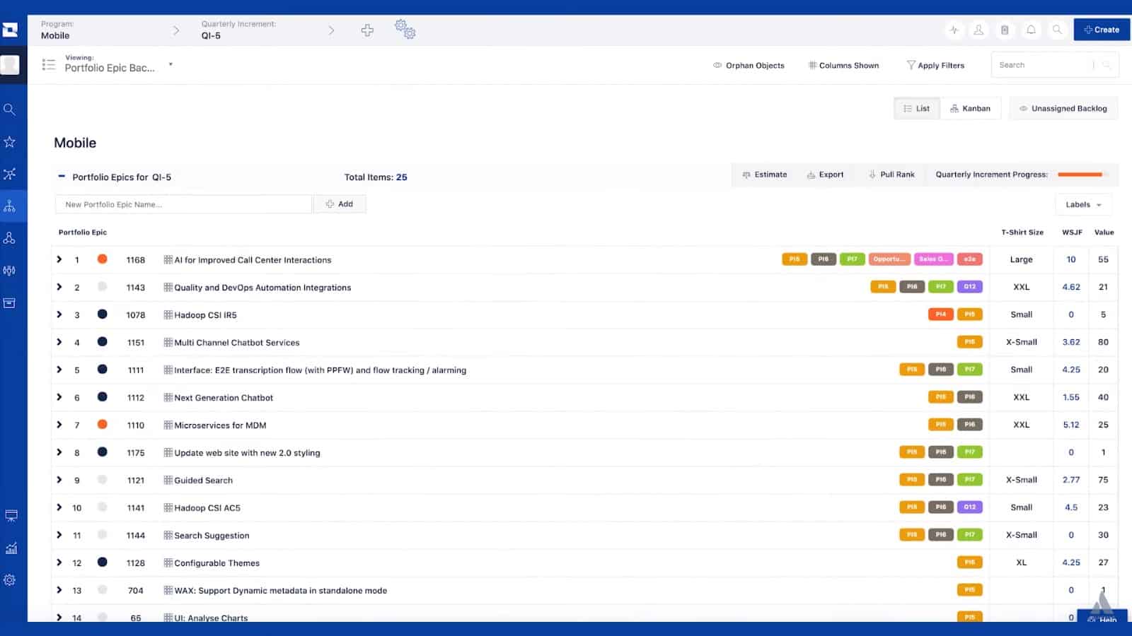 Jira Align Portfolio Epics