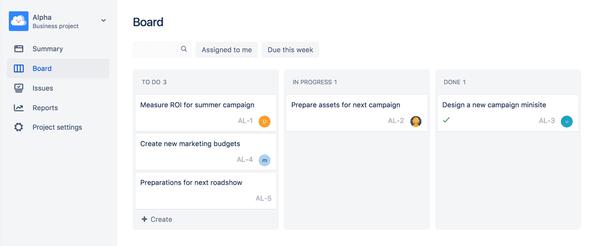 Jira work management create board