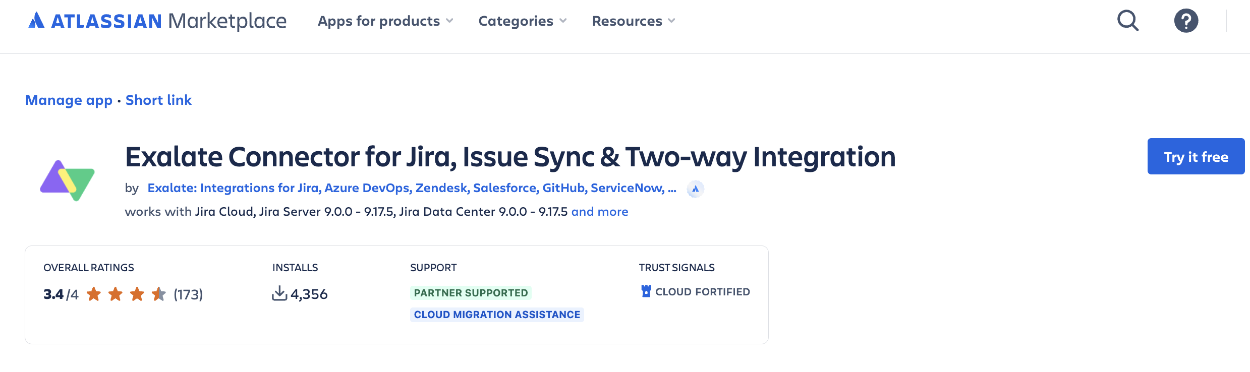 exalate on Atlassian marketplace