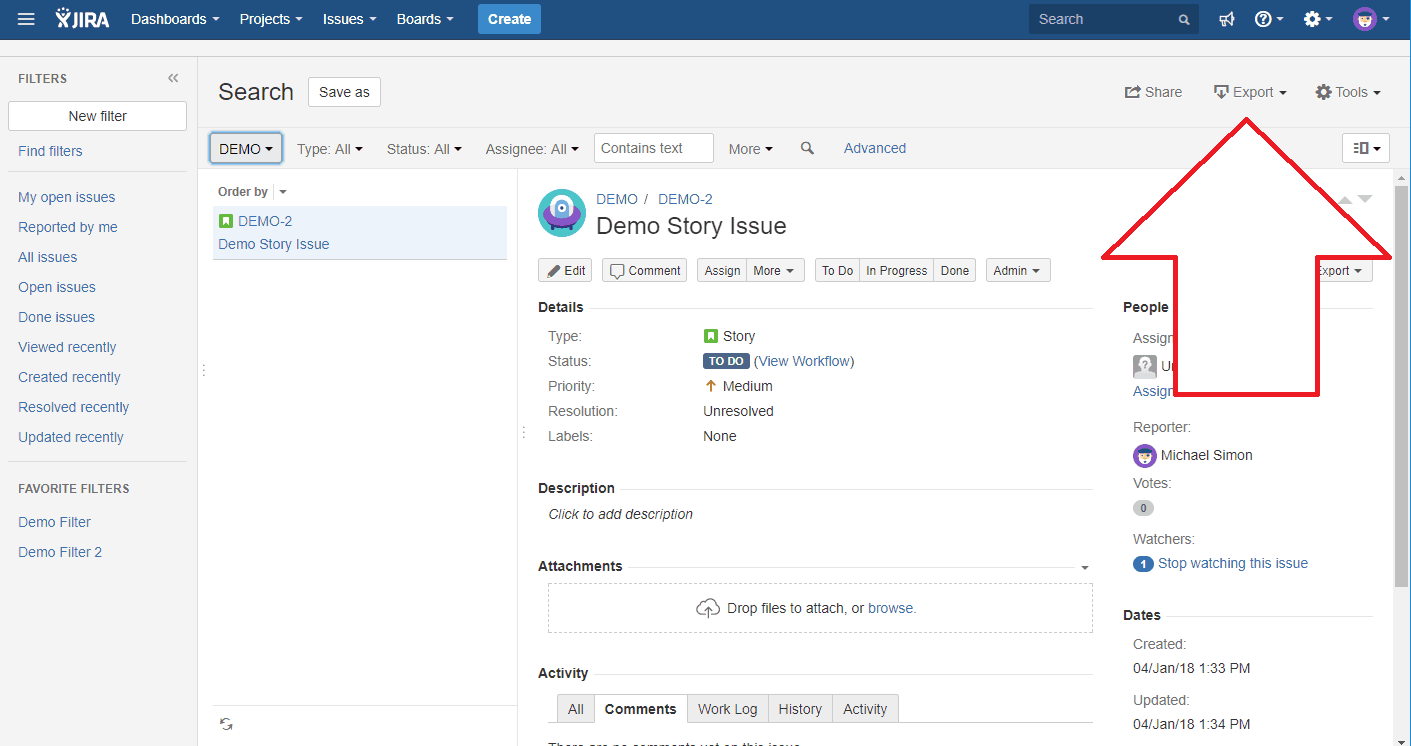 Export Jira data for GDPR