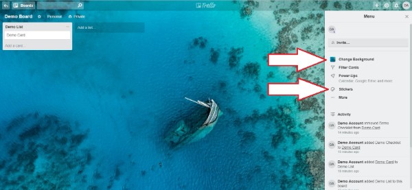 Trello background and stickers