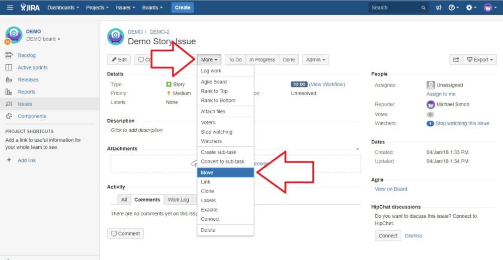 Moving Issues in Jira
