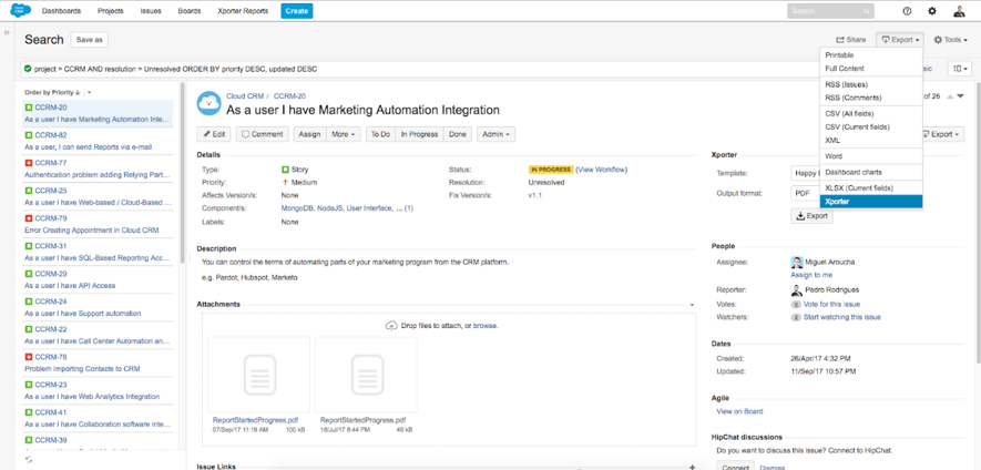 Jira Integration Xporter