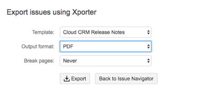 Export Jira issues Xporter