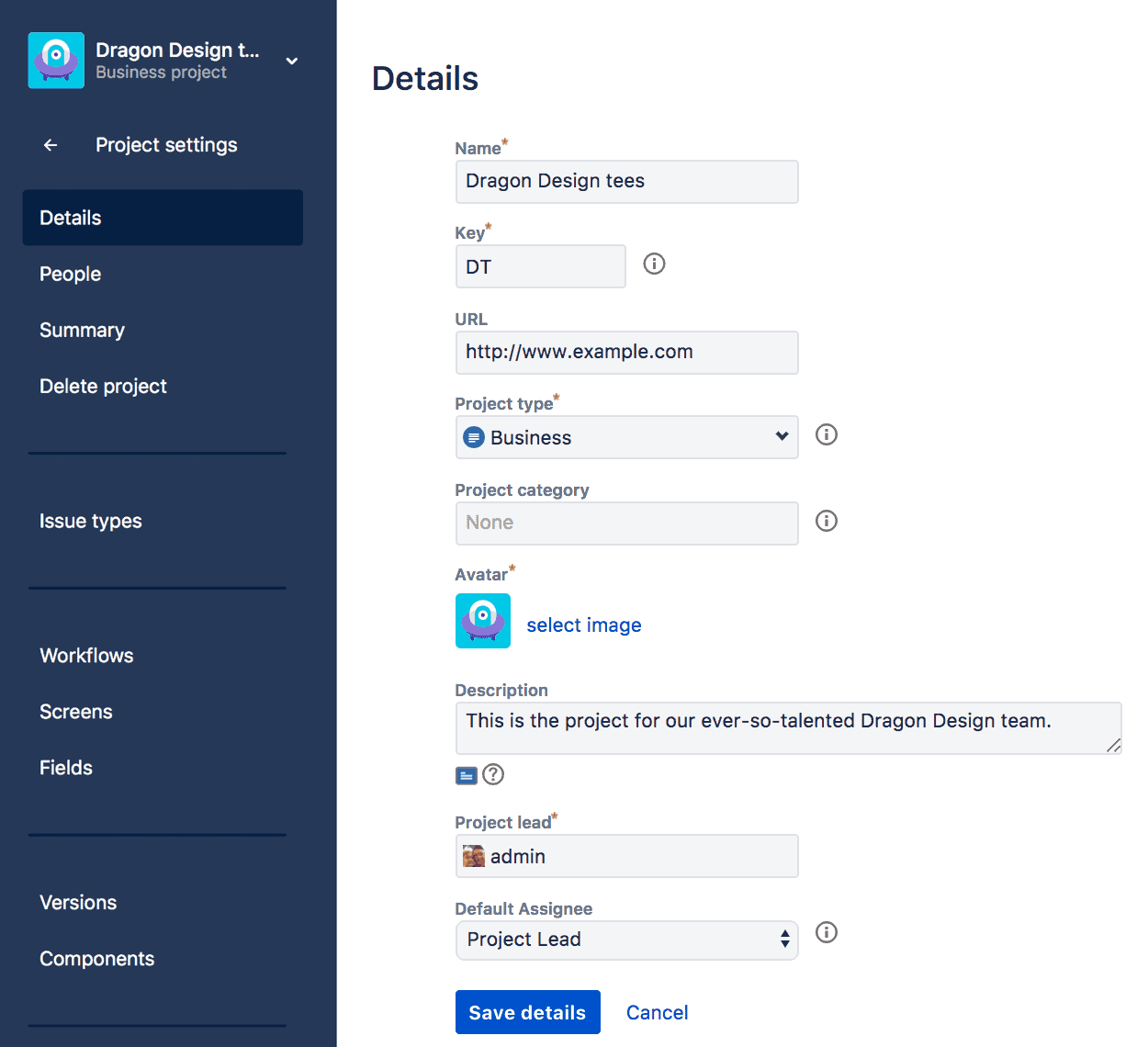 Jira work management project settings