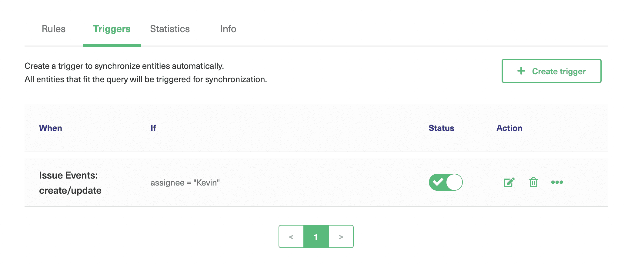 Create trigger in Exalate