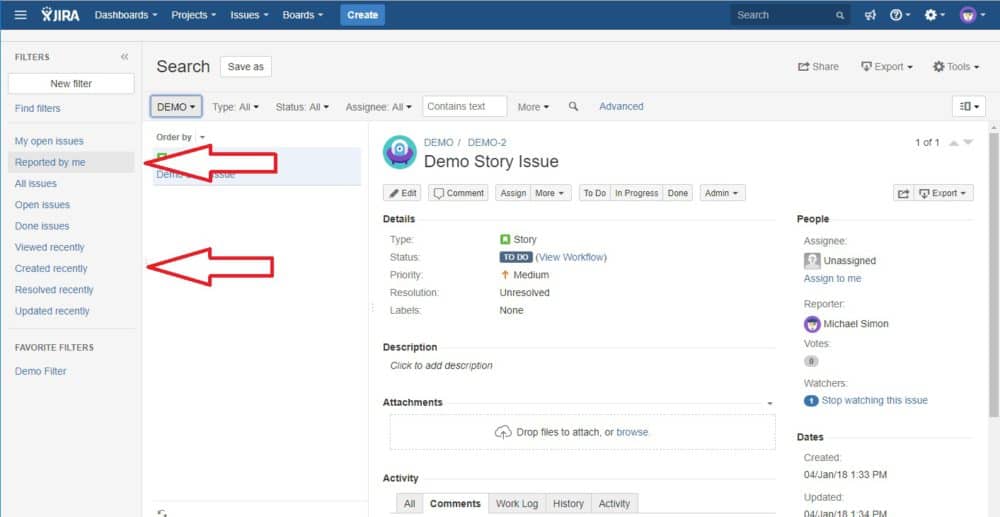 Using Filters in Jira