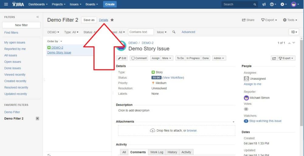 Using Filters in Jira