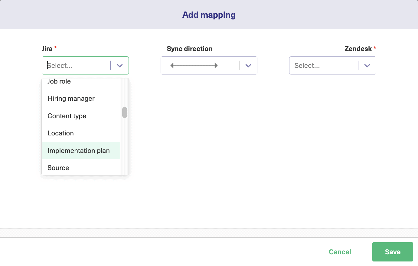 add mapping to jira zendesk sync 