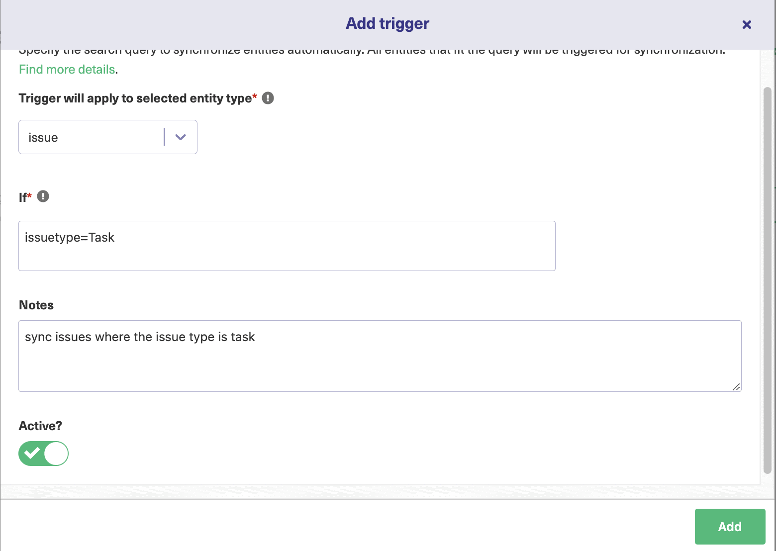 add triggers to a jira sync 