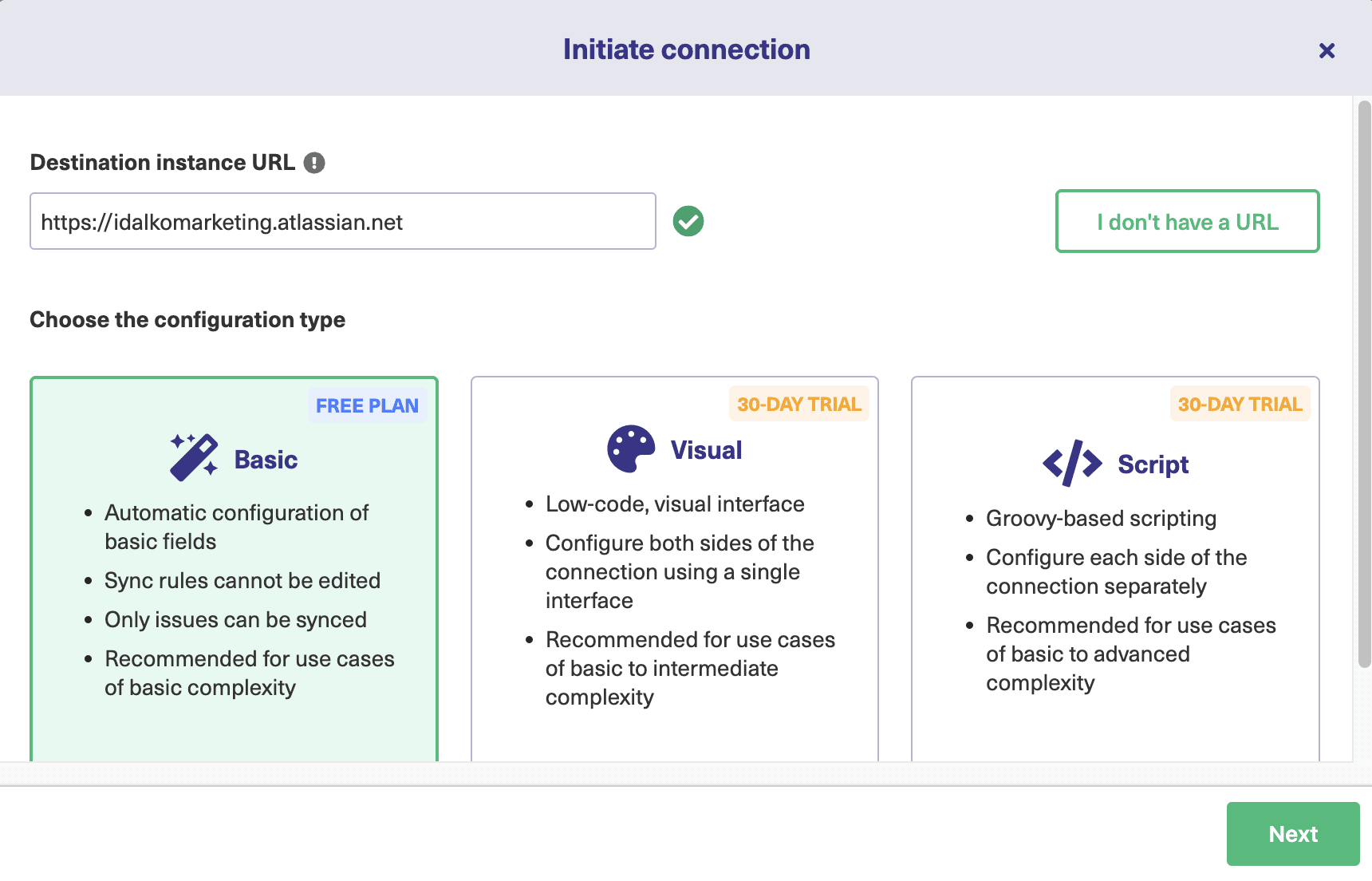 exalate configuration modes 