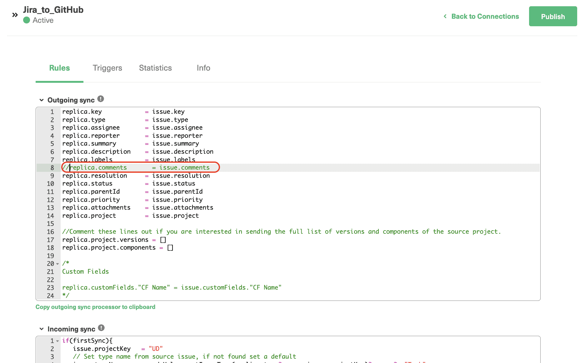 customize GitHub enterprise jira integration rules 