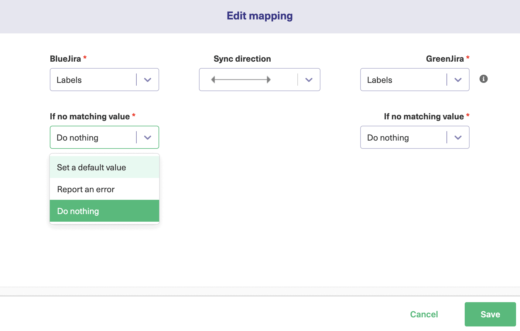 jira to jira integration mapping visual mode 