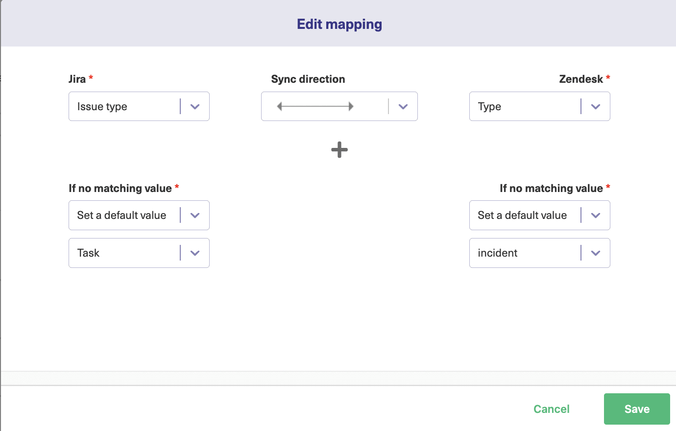 edit jira zendesk mapping 