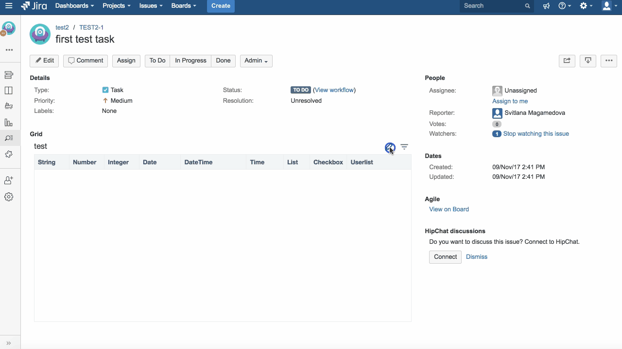 table grid editor column types