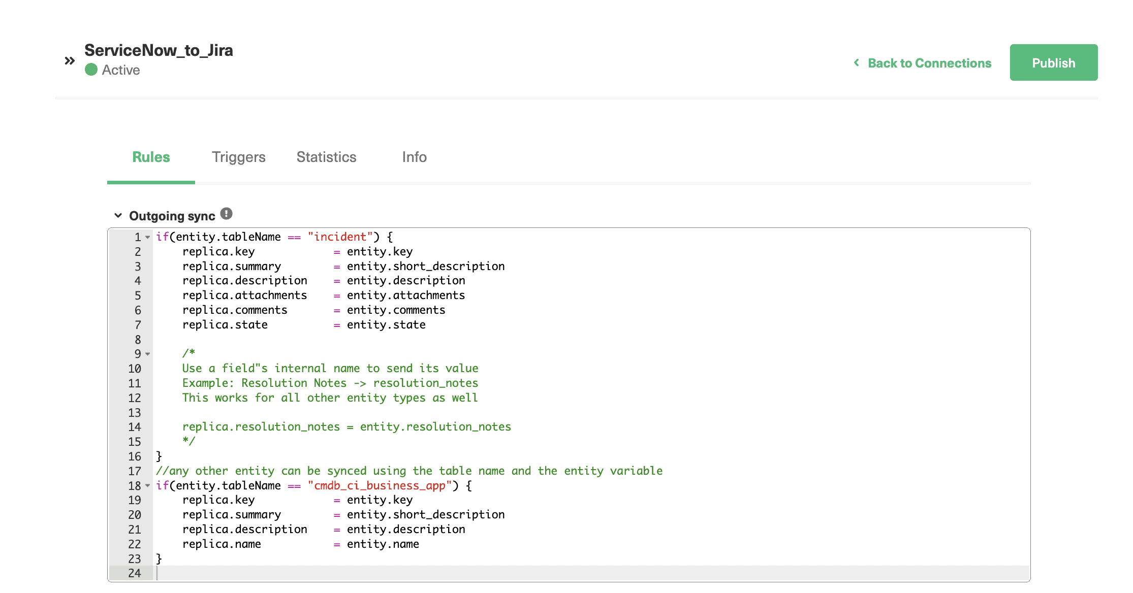 Jira ServiceNow sync rules