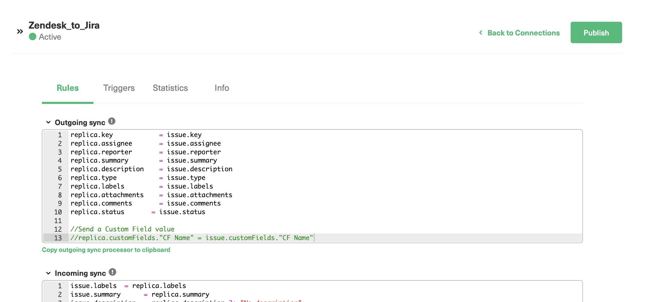 zendesk to jira sync rules 