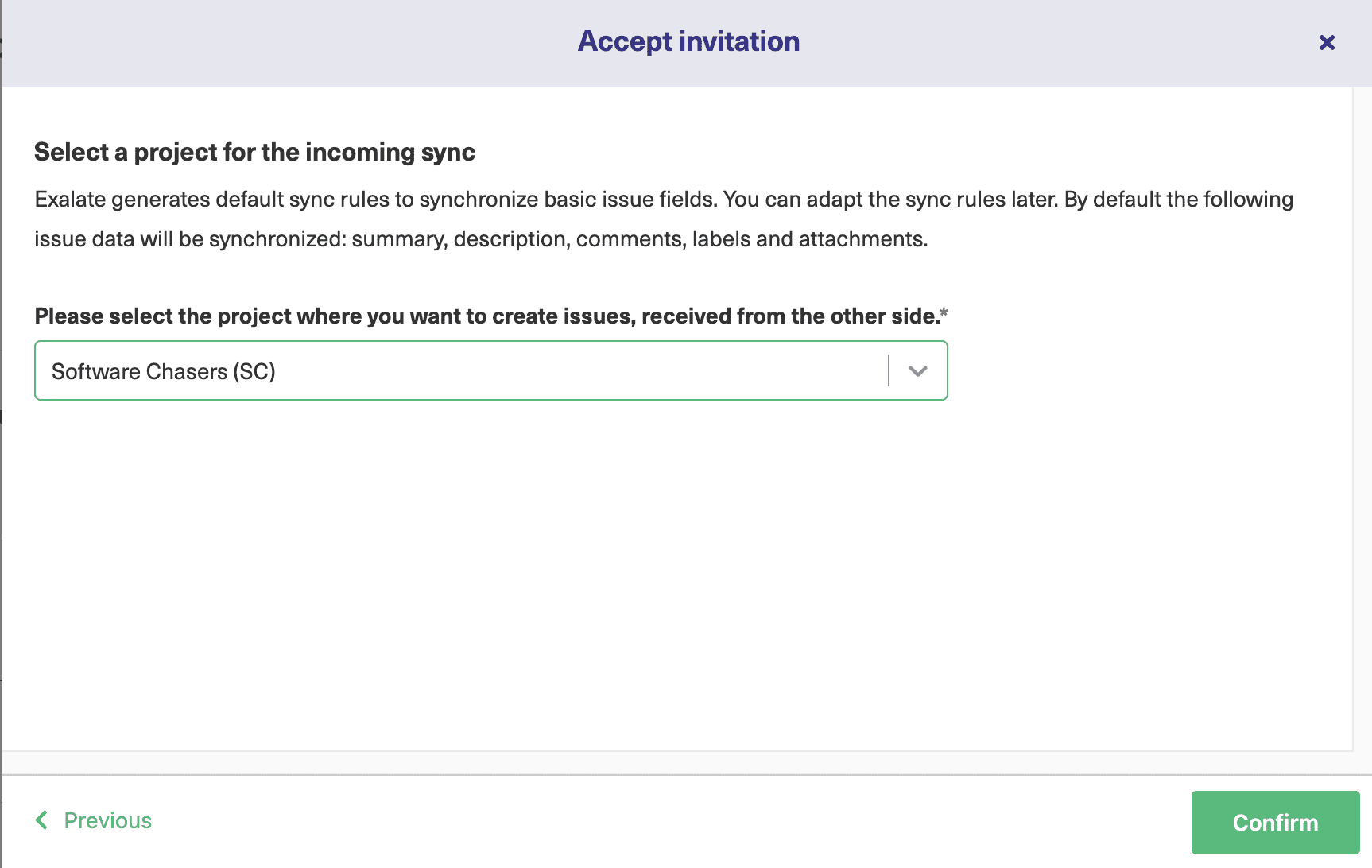 Select integration project