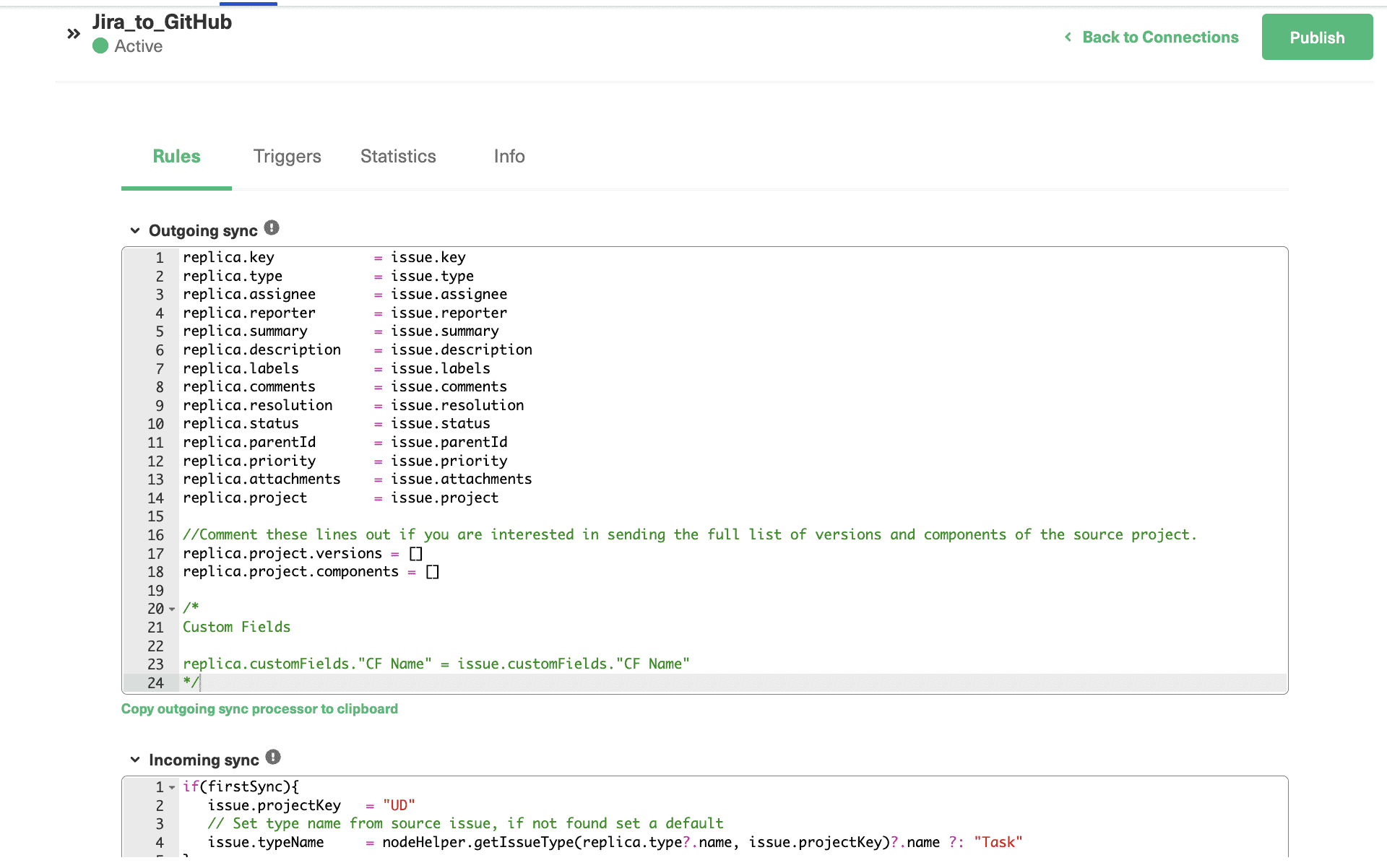 GitHub enterprise jira sync rules 