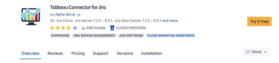 Tableau Connector for jira