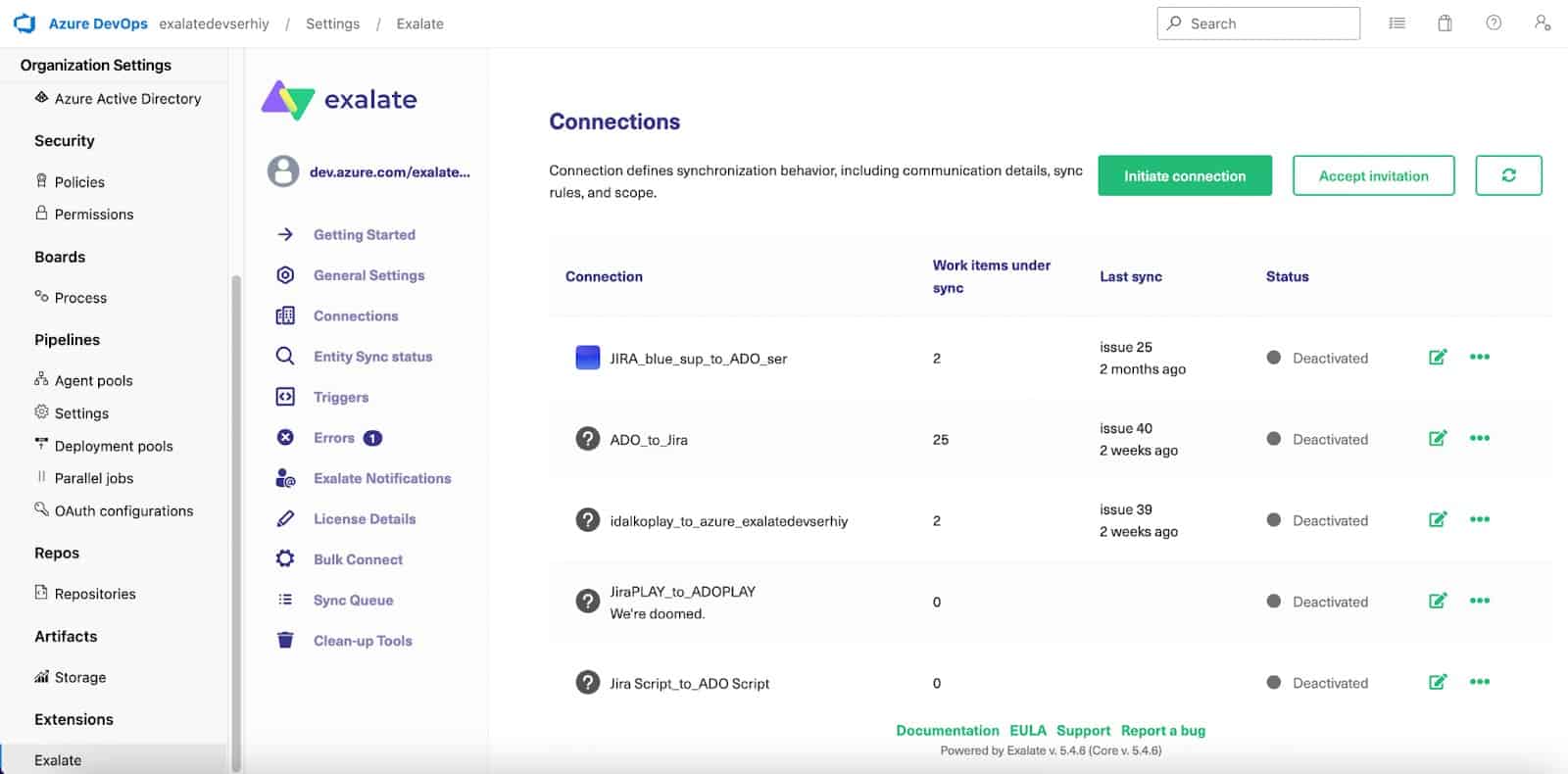 Jira azure devops connection 