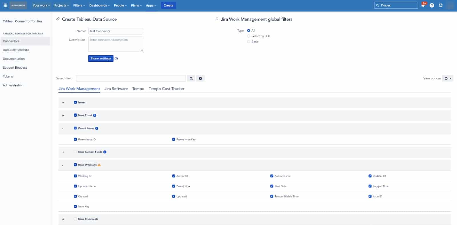 edit data sources Jira tableau