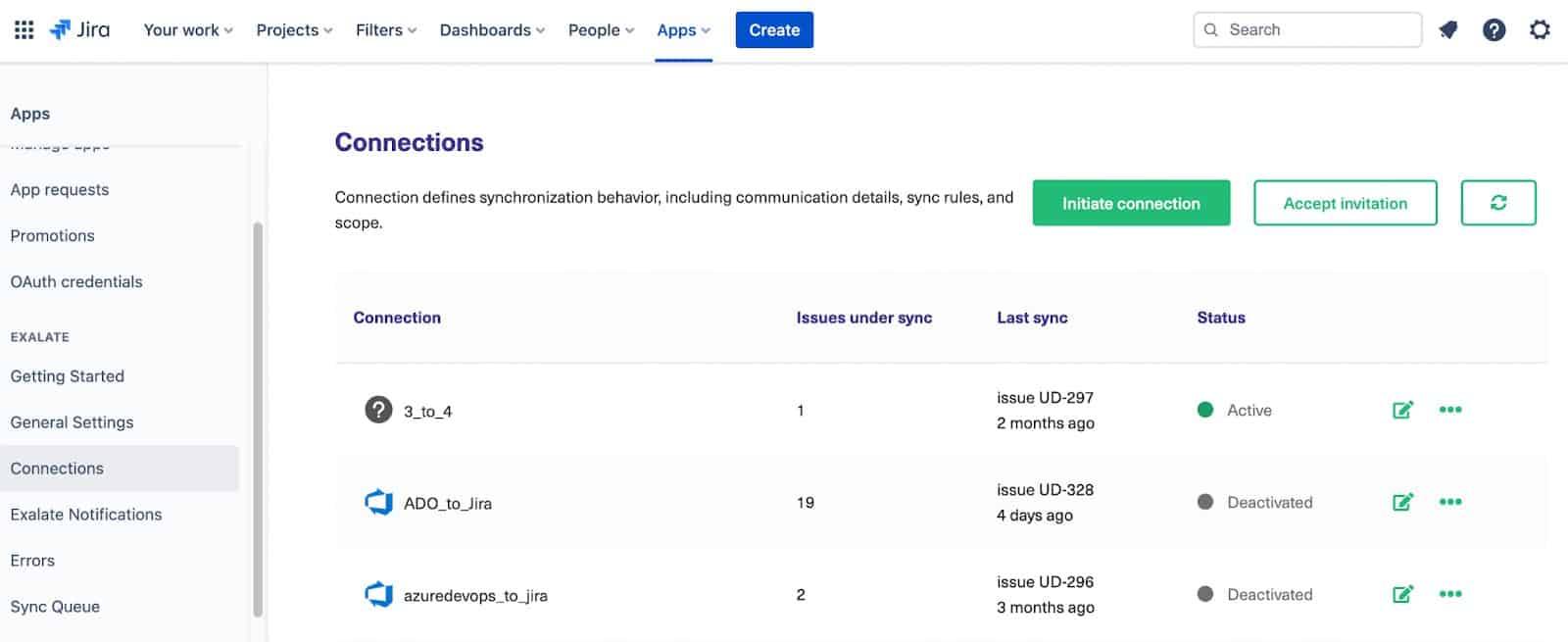 initiate jira azure devops connection in script mode