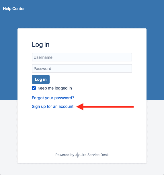jira service desk public signup