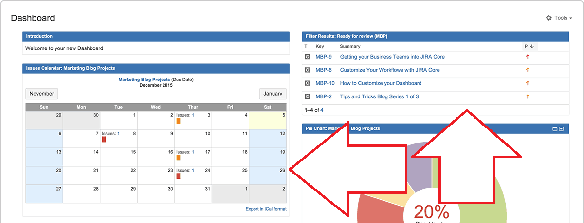 What are Jira dashboard gadgets