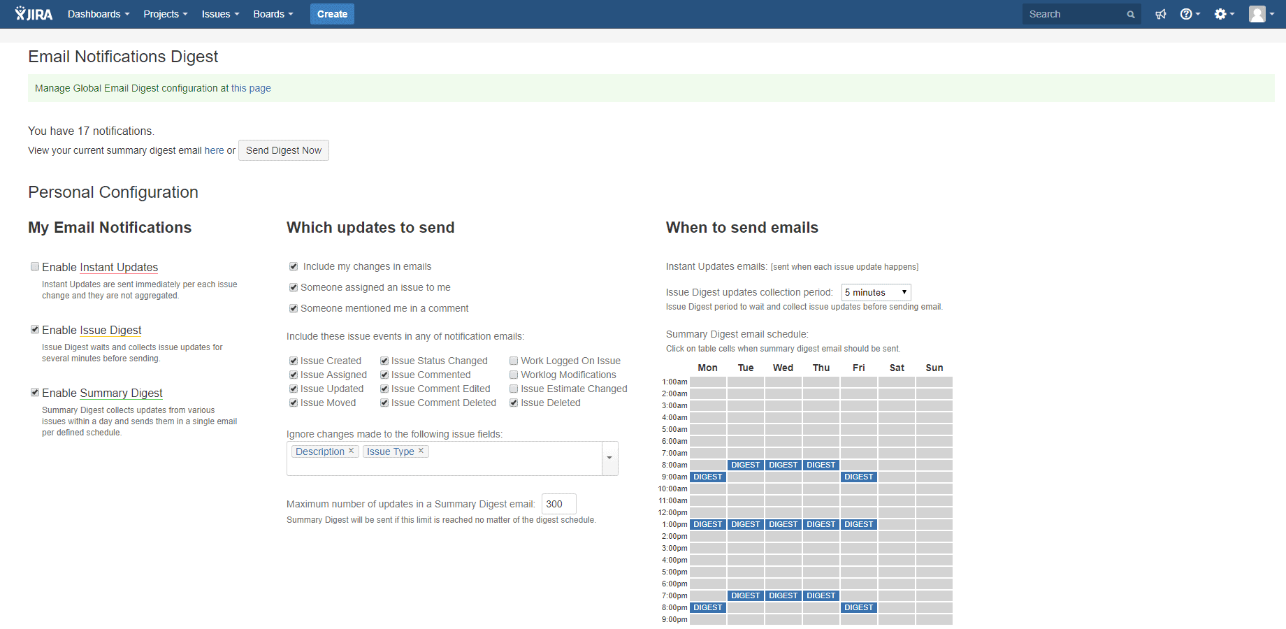 jira email notification digest 