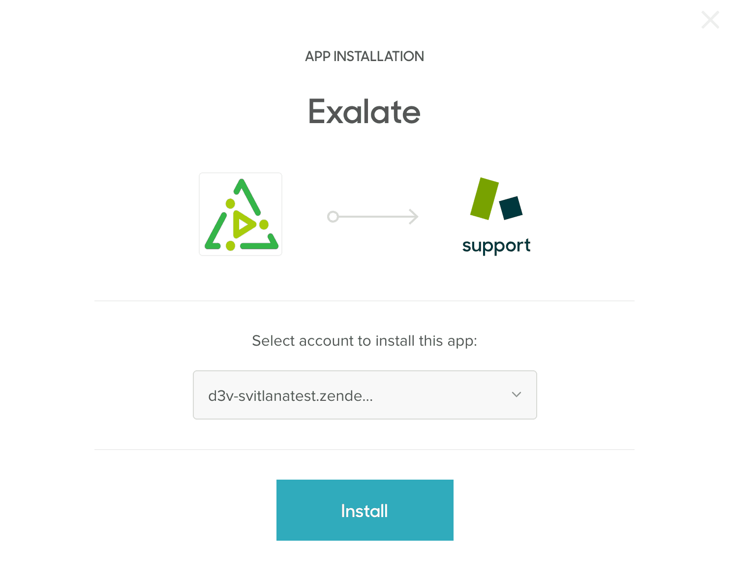 Connect Zendesk Exalate app installation