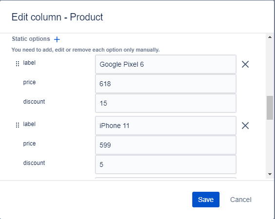 jira quotes option attributes