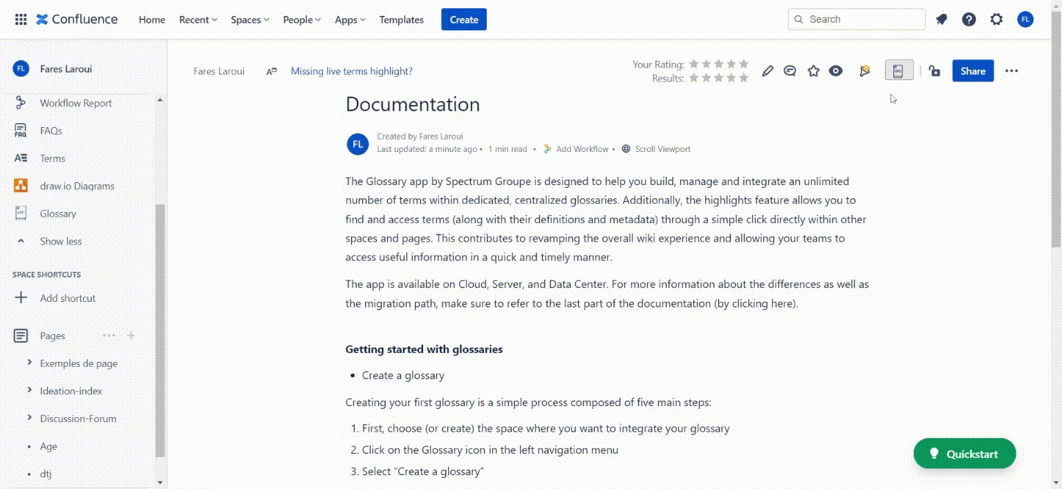 highlight terms in confluence 
