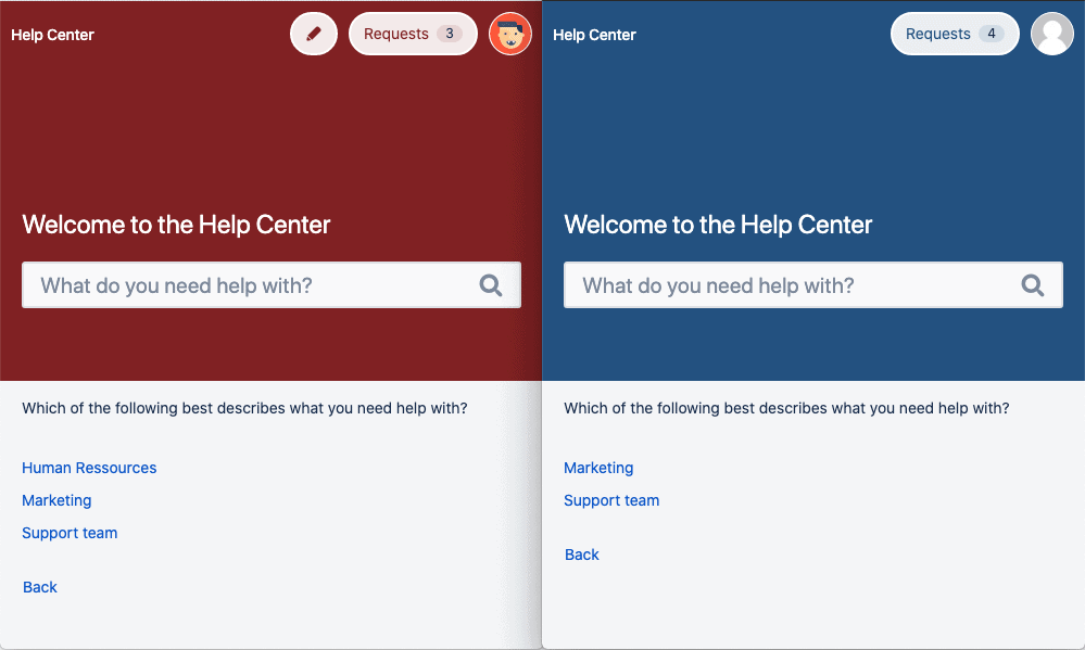 jira service desk accessibility for different teams