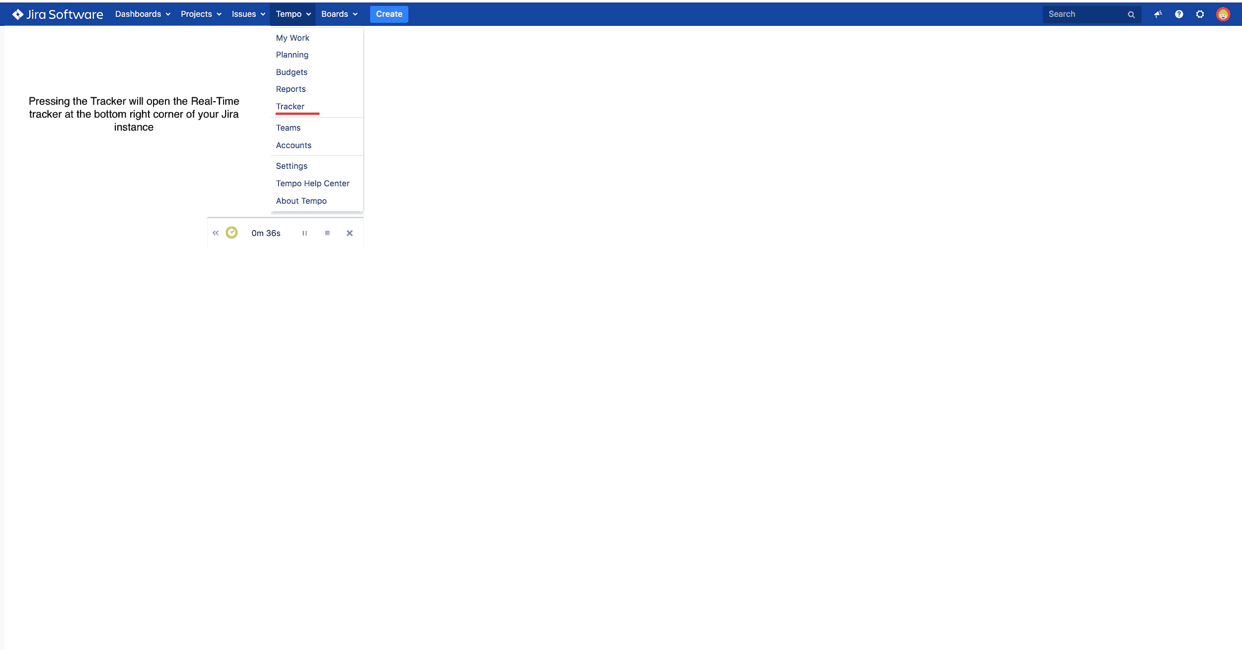 real-time tracker in Tempo Timesheets
