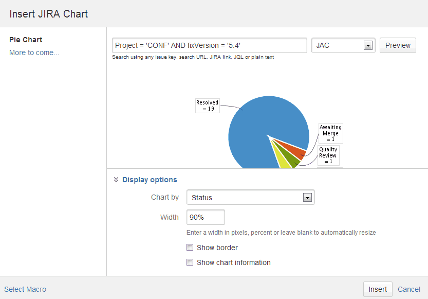 Insert Jira Chart in Confluence