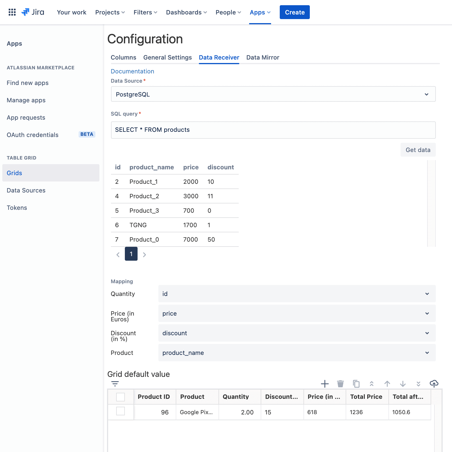 jira quotes data receiver