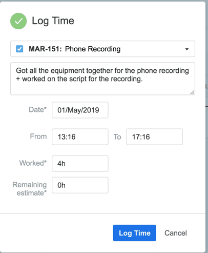 customize the Tempo Worklog Menu