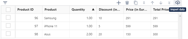 import data in Jira TG