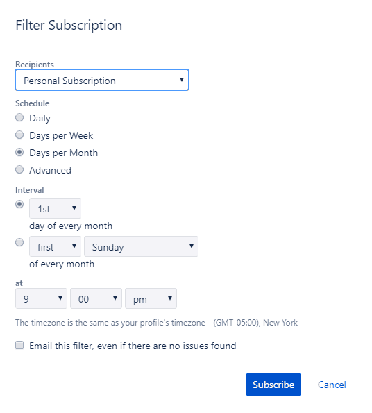 Scheduled Subscriptions