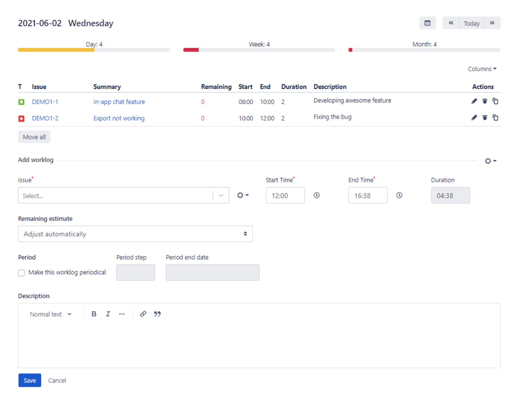 jira time tracker app