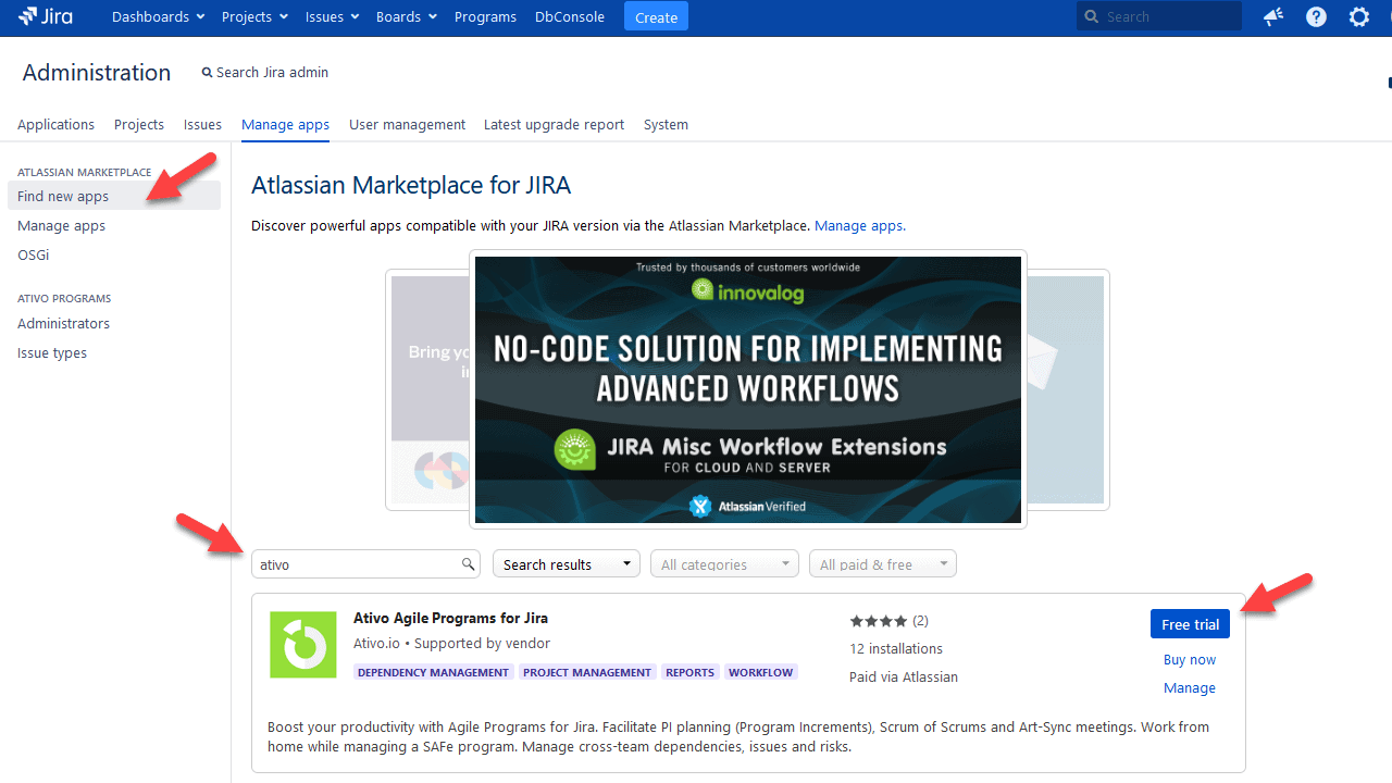 install Jira SAFe app 