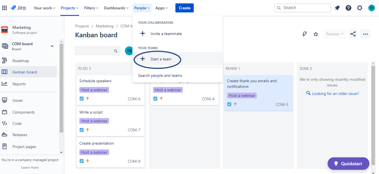 invite team to jira board 