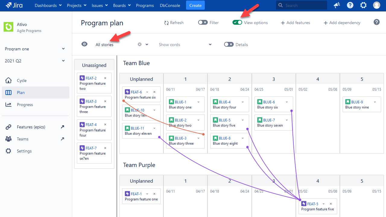 see all stories in jira safe 