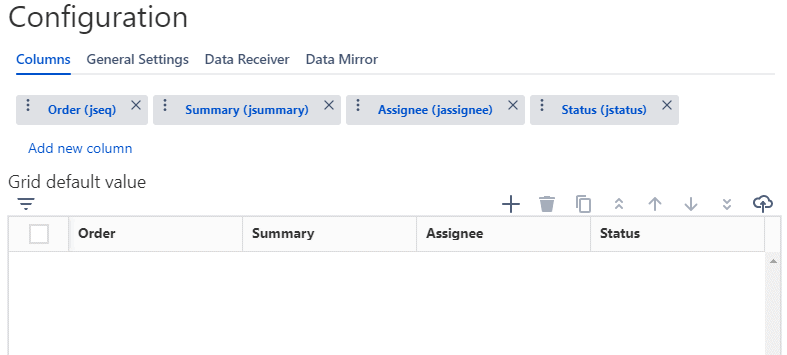 jira grid configuration