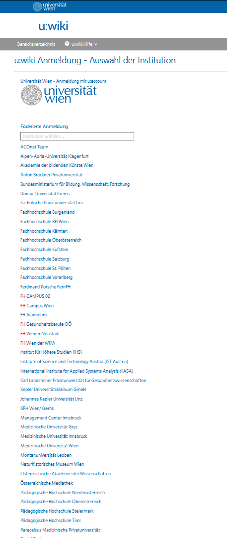 Uni-Wien org selection