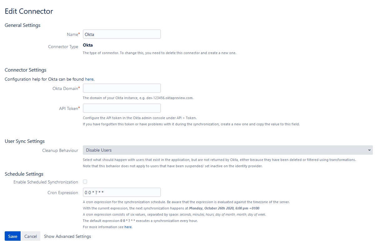 okta connector for SAML SSO 