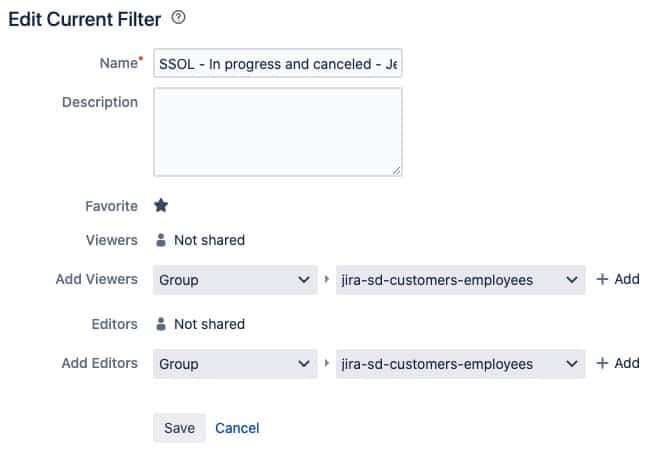 edit current jira filters 