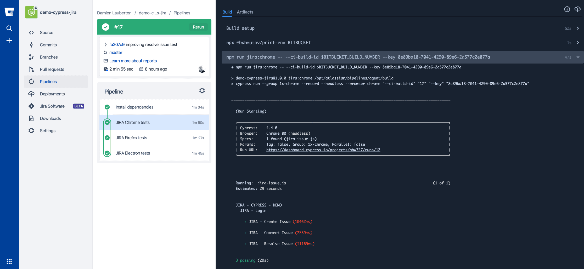 bitbucket pipeline execution