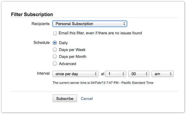 Subscribe to filter of watched issues
